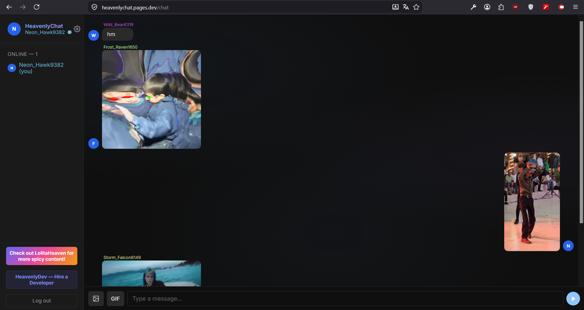 HeavenlyChat screenshot